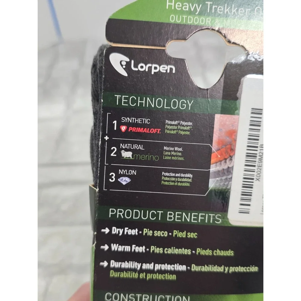 Lorpen 3 Hiking Mountaineering‎ Overcalf Socks Men 5-7, Women 6-8.5 Sz Small